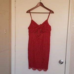 Red lace dress
